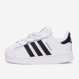 Adidas Toddler Superstar Shoes White with Black Stripes Size 4